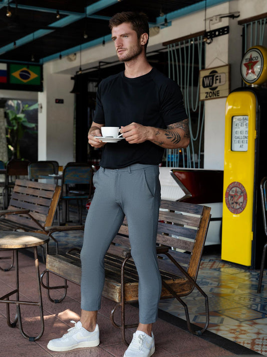 Men's Short-Sleeve Crew Neck Sweatshirt, Breathable, Quick-Drying, Casual Sports Top